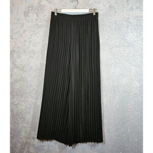 Chico's Womens M Pleats Wide-Leg Palazzo Pants Regular Black Formal Evening flow